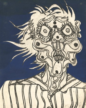 Sans titre - Gravure en taille douce, tirage sur papier 24 X 32 cm et gouache. Vers 1989.